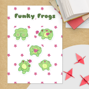 Funky Frogs Sticker sheet